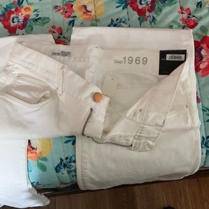 GAP white denim trousers